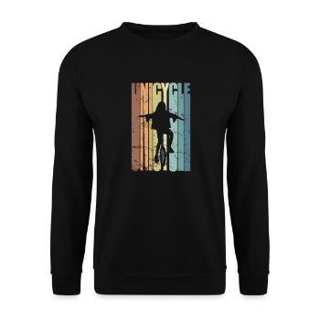 Unicycle Einrad Balance Freestyle - Unisex Pullover - Schwarz - Vorne - Alina (178cm) & Michal (187cm)