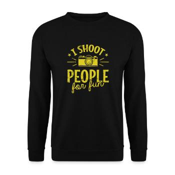 I Shoot People for fun Photographer Photos - Unisex Sweatshirt - black - Front - Alina (178cm) & Michal (187cm)