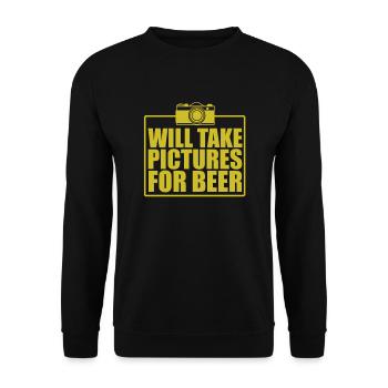Will Take Pictures for Beer Photographer - Unisex Sweatshirt - black - Front - Alina (178cm) & Michal (187cm)