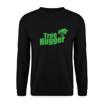 Tree Hugger Nature Forests Leaves - Unisex Sweatshirt - black - Front - Alina (178cm) & Michal (187cm)