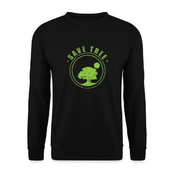 Save Tree Nature Forests Leaves Environment - Unisex Sweatshirt - black - Front - Alina (178cm) & Michal (187cm)