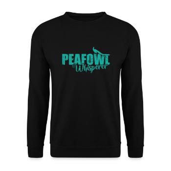 Peafowl Whisperer Vogel Gefieder Tierpark - Unisex Pullover - Schwarz - Vorne - Alina (178cm) & Michal (187cm)