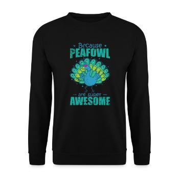 Parce que les paons sont des oiseaux super géniaux - Sweat-shirt Unisexe - noir - Devant - Alina (178cm) & Michal (187cm)