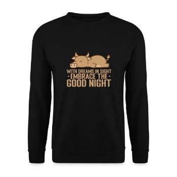 With Dreams in sight, embrace the good Night - Unisex Pullover - Schwarz - Vorne - Alina (178cm) & Michal (187cm)