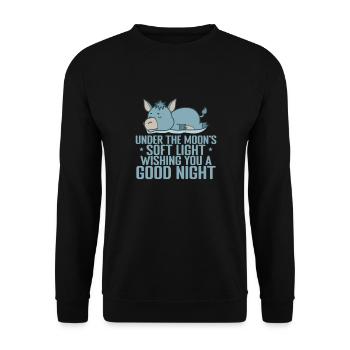 Moon's soft Light, wishing you a good Night - Unisex Pullover - Schwarz - Vorne - Alina (178cm) & Michal (187cm)