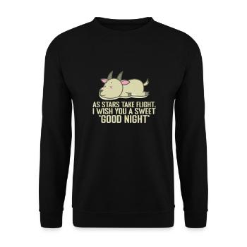 as Stars take Flight, good Night Pyjama - Unisex Pullover - Schwarz - Vorne - Alina (178cm) & Michal (187cm)