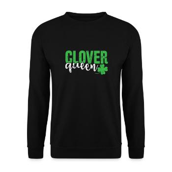 Clover Queen St. Patricks Day - Unisex Pullover - Schwarz - Vorne - Alina (178cm) & Michal (187cm)