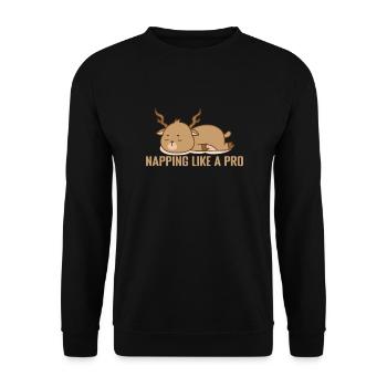Napping like a Pro Pajama Night - Unisex Sweatshirt - black - Front - Alina (178cm) & Michal (187cm)