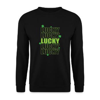 Lucky St. Patrick's Day custom - Unisex Sweatshirt - black - Front - Alina (178cm) & Michal (187cm)