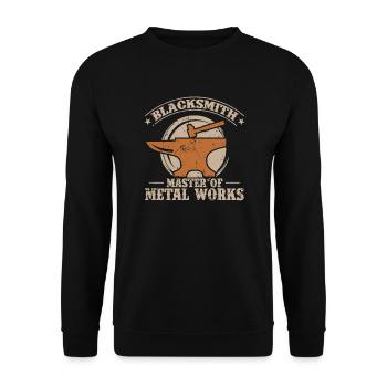 Blacksmith Master of Metal Works Profession - Unisex Sweatshirt - black - Front - Alina (178cm) & Michal (187cm)