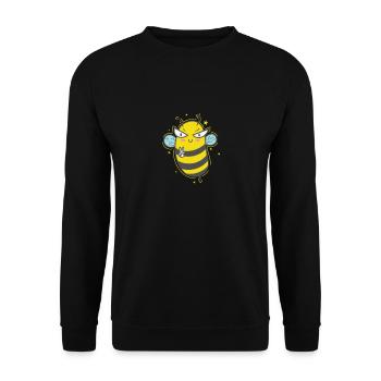 Peace Bee Animals Nature Honey - Unisex Sweatshirt - black - Front - Alina (178cm) & Michal (187cm)