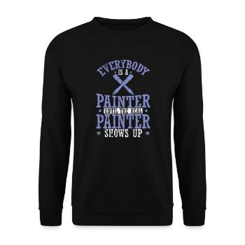 Everybody is a Painter Beruf Lackierer - Unisex Pullover - Schwarz - Vorne - Alina (178cm) & Michal (187cm)
