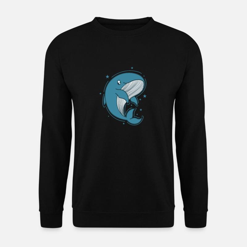 Blauwal im Ozean - Unisex Pullover - Schwarz