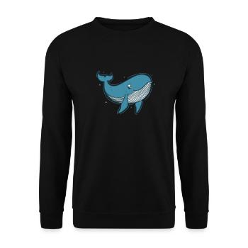 Le rorqual bleu vit dans l’océan aquatique - Sweat-shirt Unisexe - noir - Devant - Alina (178cm) & Michal (187cm)