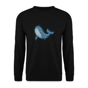 Blue whale in ocean water - Unisex Sweatshirt - black - Front - Alina (178cm) & Michal (187cm)
