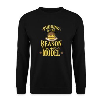 Pudding Dessert Süßspeise - Unisex Sweatshirt - black - Front - Alina (178cm) & Michal (187cm)