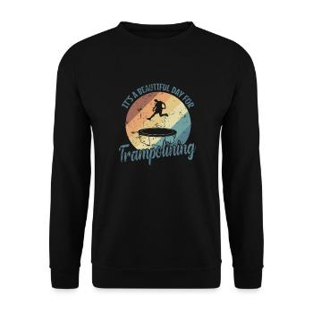 C’est une belle journée pour le trampoline - Sweat-shirt Unisexe - noir - Devant - Alina (178cm) & Michal (187cm)