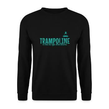 Trampoline it has it's ups and downs Freizeit - Unisex Pullover - Schwarz - Vorne - Alina (178cm) & Michal (187cm)