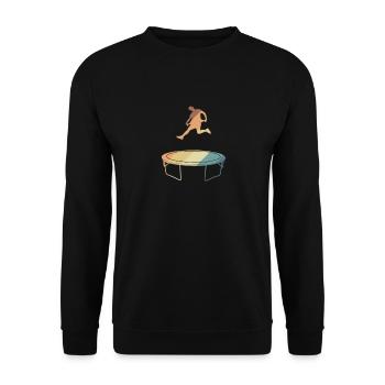 Trampoline Fun Hopping Jumping Hobby - Unisex Sweatshirt - black - Front - Alina (178cm) & Michal (187cm)