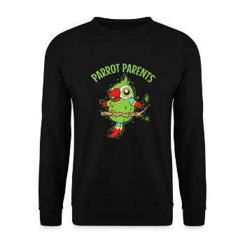 Parrot Parents Tier Vogel - Unisex Pullover - Schwarz - Vorne - Alina (178cm) & Michal (187cm)