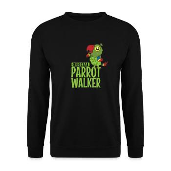 Official Parrot Walker Animal Tropics Bird - Unisex Sweatshirt - black - Front - Alina (178cm) & Michal (187cm)