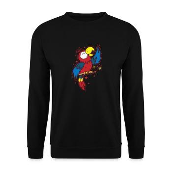Parrot Singing Animal Bird - Unisex Sweatshirt - black - Front - Alina (178cm) & Michal (187cm)