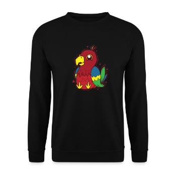 Parrot Sitting Bird Animal - Unisex Sweatshirt - black - Front - Alina (178cm) & Michal (187cm)