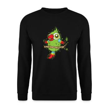 Parrot on a Tree Bird Exotic Animal - Unisex Sweatshirt - black - Front - Alina (178cm) & Michal (187cm)