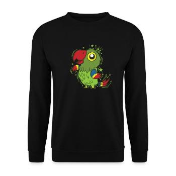 Parrot Dancing Bird Talking Animal - Unisex Sweatshirt - black - Front - Alina (178cm) & Michal (187cm)