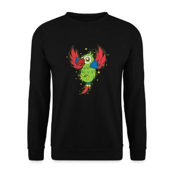 Parrot Lands Bird Talking Animal - Unisex Sweatshirt - black - Front - Alina (178cm) & Michal (187cm)