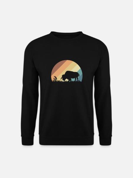 amerikanisches Bison Tier Herde Natur - Unisex Pullover - Schwarz