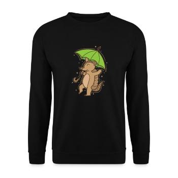 Tatou avec parapluie désert de mammifères - Sweat-shirt Unisexe - noir - Devant - Alina (178cm) & Michal (187cm)