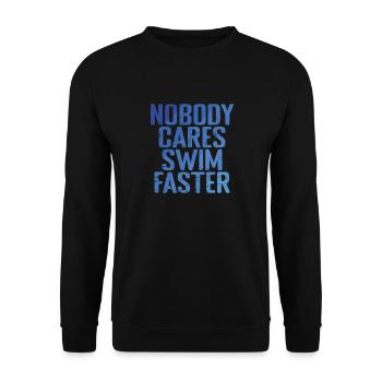 Nobody cares swim Faster Sport Training - Unisex Pullover - Schwarz - Vorne - Alina (178cm) & Michal (187cm)