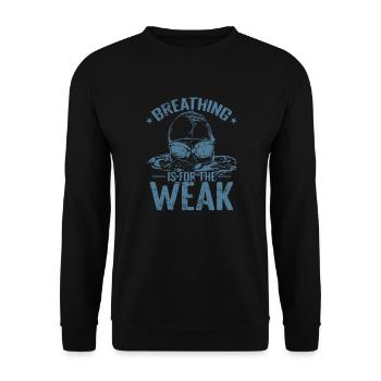 Breathing is for the Weak Schwimmen Sport - Unisex Pullover - Schwarz - Vorne - Alina (178cm) & Michal (187cm)