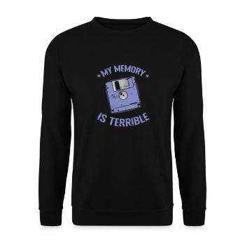Ma mémoire est terrible module de mémoire de disquette - Sweat-shirt Unisexe - noir - Devant - Alina (178cm) & Michal (187cm)