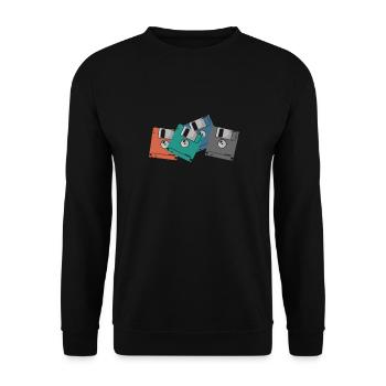 Colorful Floppy Disks Retro Memory Module Disk - Unisex Sweatshirt - black - Front - Alina (178cm) & Michal (187cm)