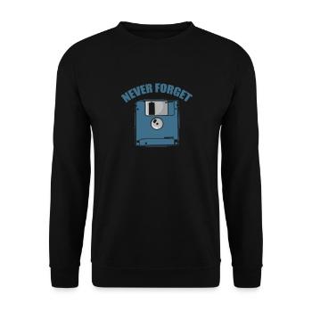 Never Forget Floppy Disk Retro Memory Module - Unisex Sweatshirt - black - Front - Alina (178cm) & Michal (187cm)