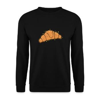 Brot Bäcker Hörnchen Coissant Backware - Unisex Pullover - Schwarz - Vorne - Alina (178cm) & Michal (187cm)