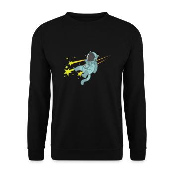 Étoiles filantes avec ciel d’astronaute - Sweat-shirt Unisexe - noir - Devant - Alina (178cm) & Michal (187cm)