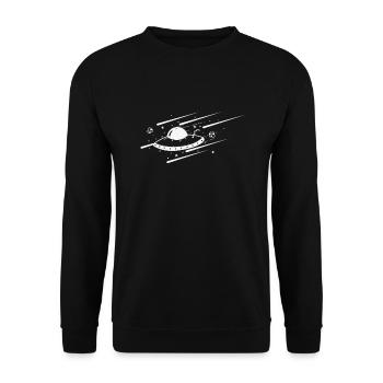 Shooting stars with UFO night sky - Unisex Sweatshirt - black - Front - Alina (178cm) & Michal (187cm)