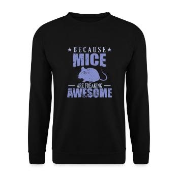 Because Mice are freaking Awesome Natur - Unisex Pullover - Schwarz - Vorne - Alina (178cm) & Michal (187cm)
