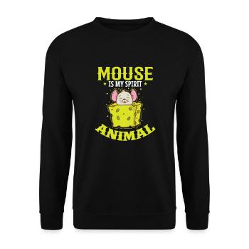 Mouse is my spirit Animal Haustier - Unisex Pullover - Schwarz - Vorne - Alina (178cm) & Michal (187cm)