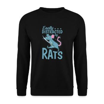 Easily Distracted by Rats Rodent - Unisex Sweatshirt - black - Front - Alina (178cm) & Michal (187cm)