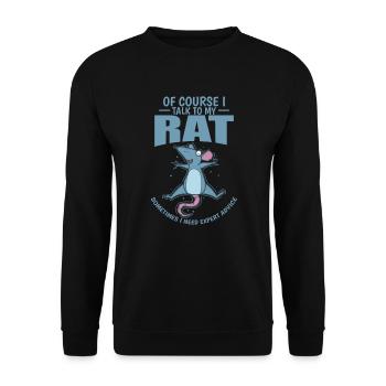Ok Course I talk to my Rat Rodent - Unisex Sweatshirt - black - Front - Alina (178cm) & Michal (187cm)