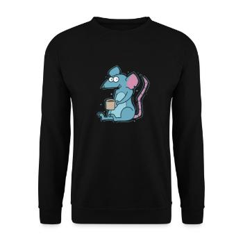 Rat et rongeur de compagnie de café - Sweat-shirt Unisexe - noir - Devant - Alina (178cm) & Michal (187cm)