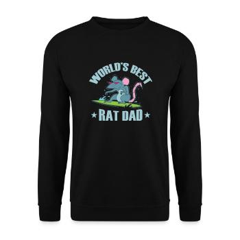 World's best Rat Dad Rodent - Unisex Sweatshirt - black - Front - Alina (178cm) & Michal (187cm)