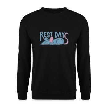 Rest Day Rat Sleeps Nature Rodent - Unisex Sweatshirt - black - Front - Alina (178cm) & Michal (187cm)