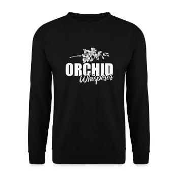 Orchidée Whisperer Plante Fleur - Sweat-shirt Unisexe - noir - Devant - Alina (178cm) & Michal (187cm)