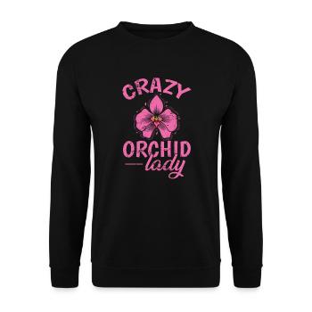 Crazy Orchid Lady plante fleur - Sweat-shirt Unisexe - noir - Devant - Alina (178cm) & Michal (187cm)