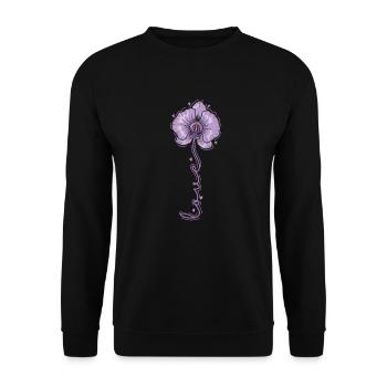 Love Orchid Plant Flower - Unisex Sweatshirt - black - Front - Alina (178cm) & Michal (187cm)